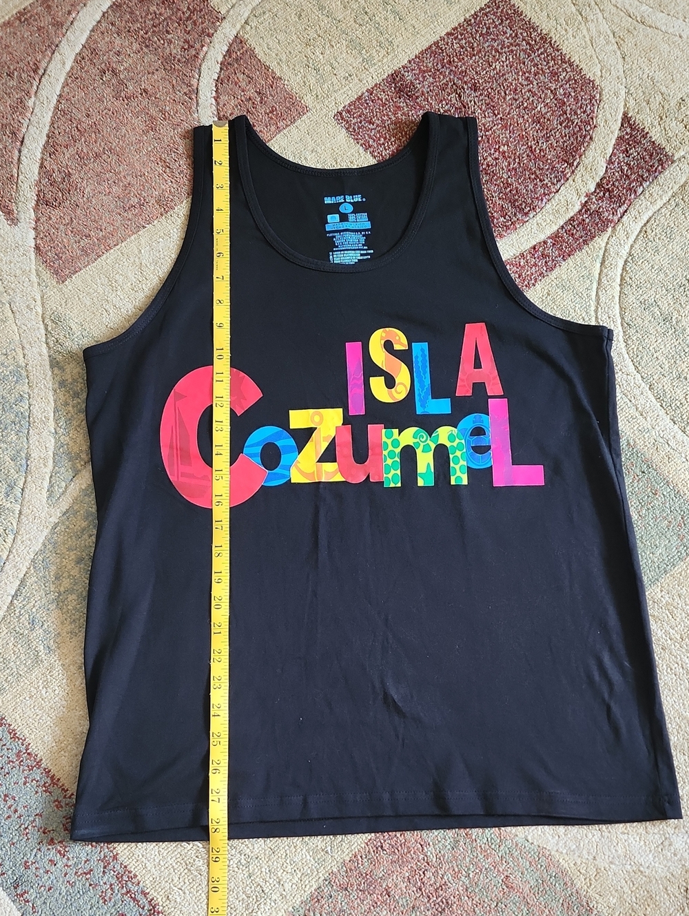 Black 'Isla Cozumel Tank Top, Sz. Lg.